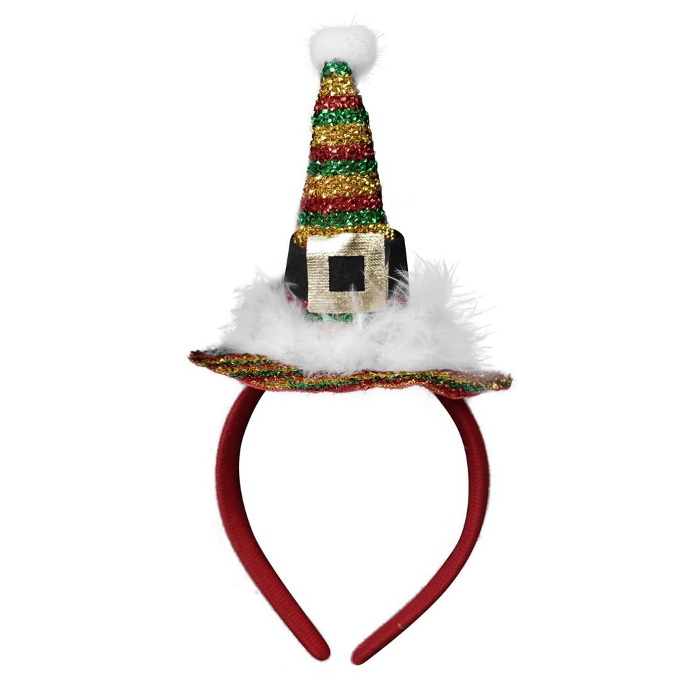 iiniim Christmas Headbands Xmas Party Hair Hoop Headwear Christmas Party Supplies Gold&Red&Green One Size