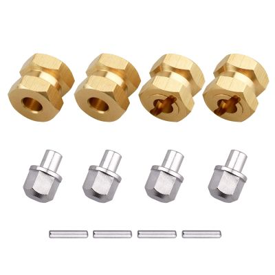 FriHobby Brass 12mm Wheel Spacer Wheel Hubs Extension Drive Adapter for Axial SCX10 & SCX10 II 1/10 RC Crawler (12mm)
