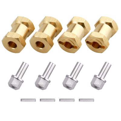 FriHobby Brass 12mm Wheel Spacer Wheel Hubs Extension Drive Adapter for Axial SCX10 & SCX10 II 1/10 RC Crawler (18mm)