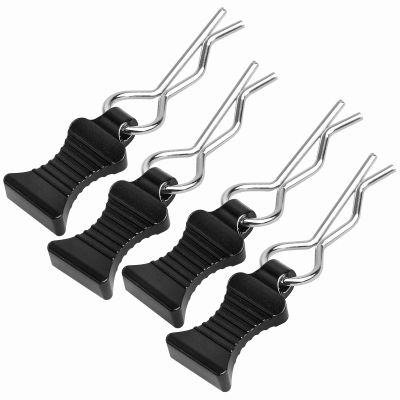 FriHobby RC Body Clips Pins with Metal Aluminum Pull Tabs 1.2mm Rod for All 1/10 1/12 Scale Redcat HPI Himoto HSP Exceed RC Car Truck Buggy Shell Replacement Parts (Black)