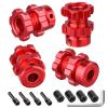 4pcs FriHobby 17mm Wheel Spacer Splined Wheel Hubs Extension Drive Adapter & Nut for Traxxas E-Revo Revo 3.3 E-Maxx T-Maxx Summit Slayer Losi Baja Rey 1/10 RC Monster Truck (Red) view 1