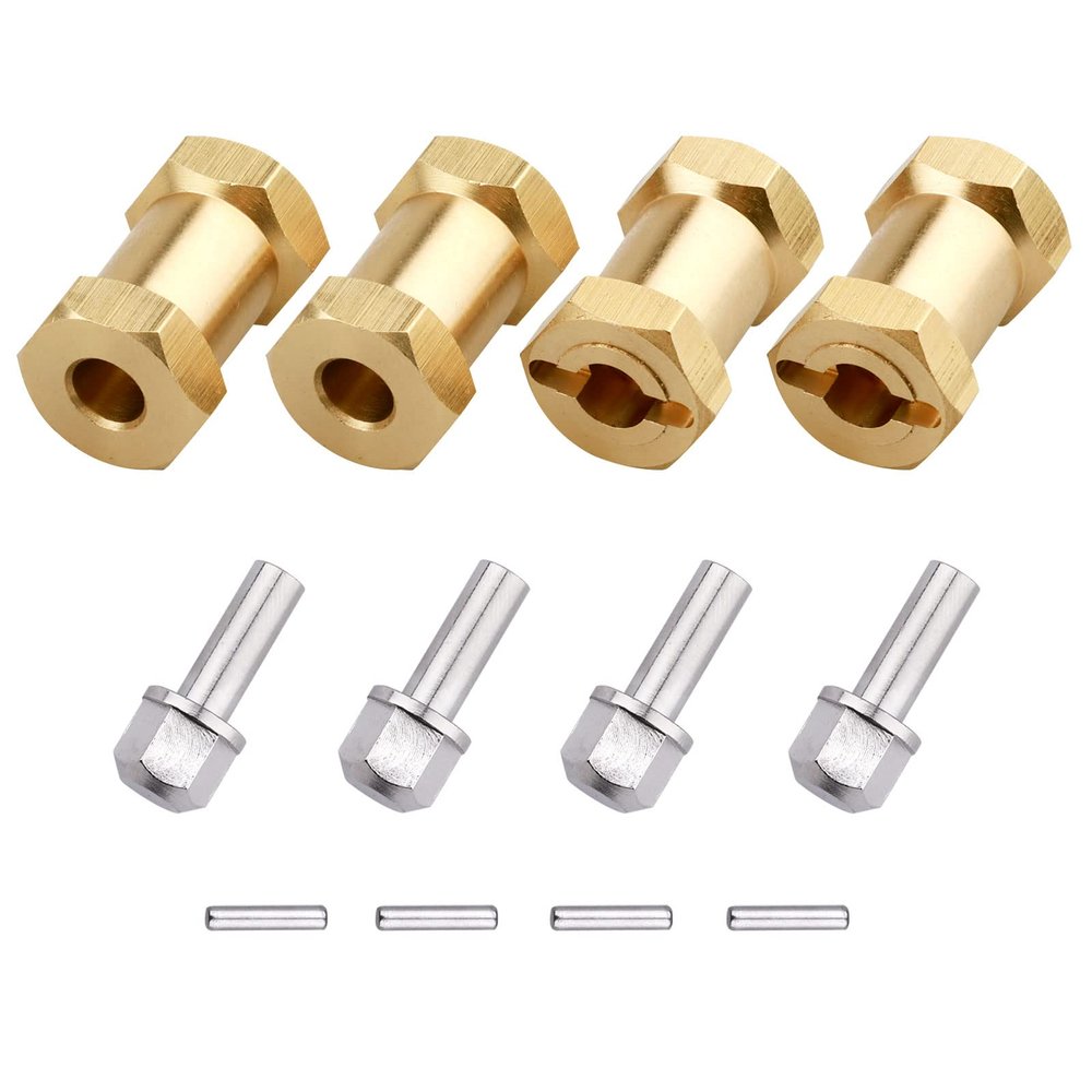 FriHobby Brass 12mm Wheel Spacer Wheel Hubs Extension Drive Adapter for Axial SCX10 & SCX10 II 1/10 RC Crawler (20mm)
