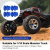 4pcs FriHobby 17mm Wheel Spacer Splined Wheel Hex Hub & Nut Compatible with Traxxas E-Revo Revo 3.3 E-Maxx T-Maxx Summit Slayer Pro 4X4 Losi Baja Rey 1/10 RC Monster Truck (Navy Blue) view 3