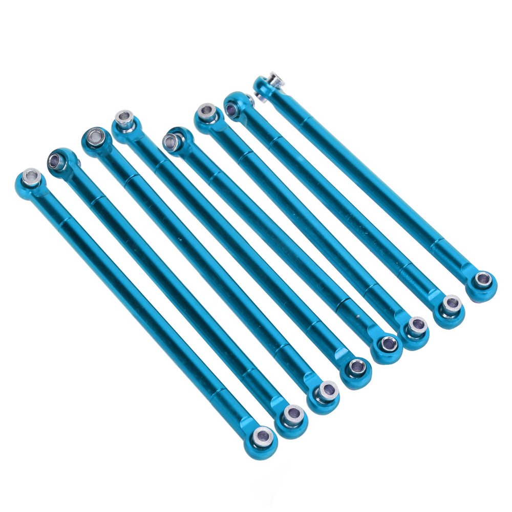 Dilwe RC Tie Rod, 8PCS Metal Full Car Tie Rod RC Accessories Tie Lever Link Pull Rod for MN86 Series Model Upgrade RC Car Parts(Blue)