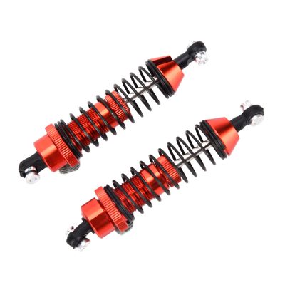Dilwe RC Shock Absorber, 2pcs/Set 92mm/3.6in Aluminum Alloy Shock Absorber Assembled Metal Oil Filled Shocks for Redcat Blackout XTE XBE SC 1/10 RC Car Upgrade Parts(red)