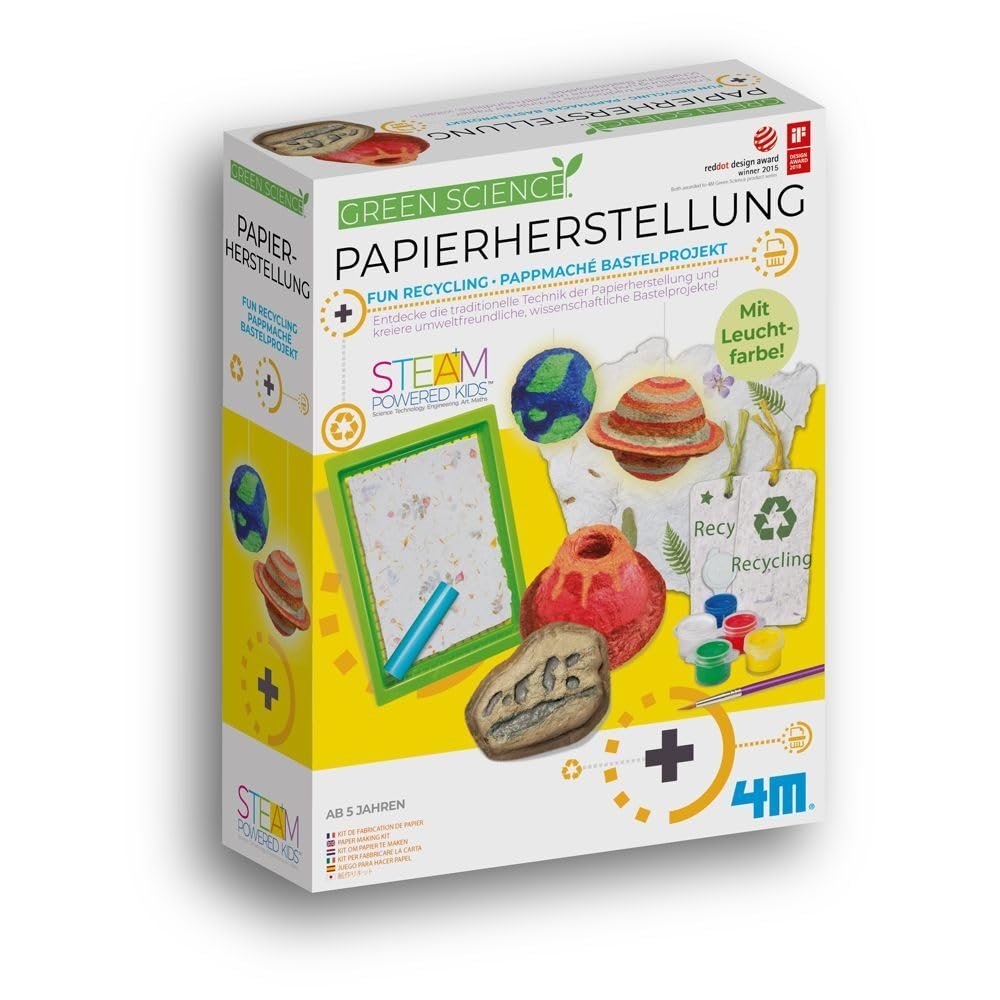 4M - 68679 - Green Science - Paper Making - DIY Kit - Experiment Box Educational Toy - for Children from 5 years old