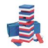 S&S Worldwide Patriotic Super Tumbling Timbers. Giant Version of Popular Stacking Game with Light Hollow Plastic Blocks. 50% Lighter Than Wood! Includes Activity Guide, Bag, 54-9"x3"x1.6" Blocks. view 1