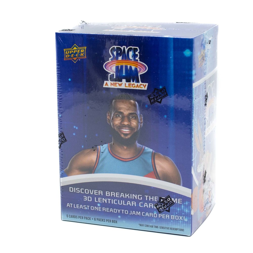 2021 Upper Deck SPACE JAM 2 New Legacy Basketball Card Blaster 6 Pack Box - Factory Sealed - LEBRON JAMES - Includes Custom Lebron and Michael Jordan Cards Pictured