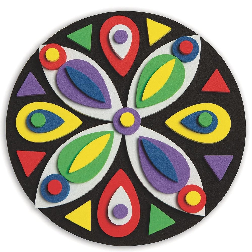 S&S Worldwide Foam Mosaic Mandalas Craft Kit (Pack of 12)