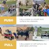Creative Outdoors Push Pull Ultra Compact Folding Stroller Wagon with Canopy for Camping, Beach, Park, Sporting Events, Supports up to 150lbs, Brown/Tan view 3