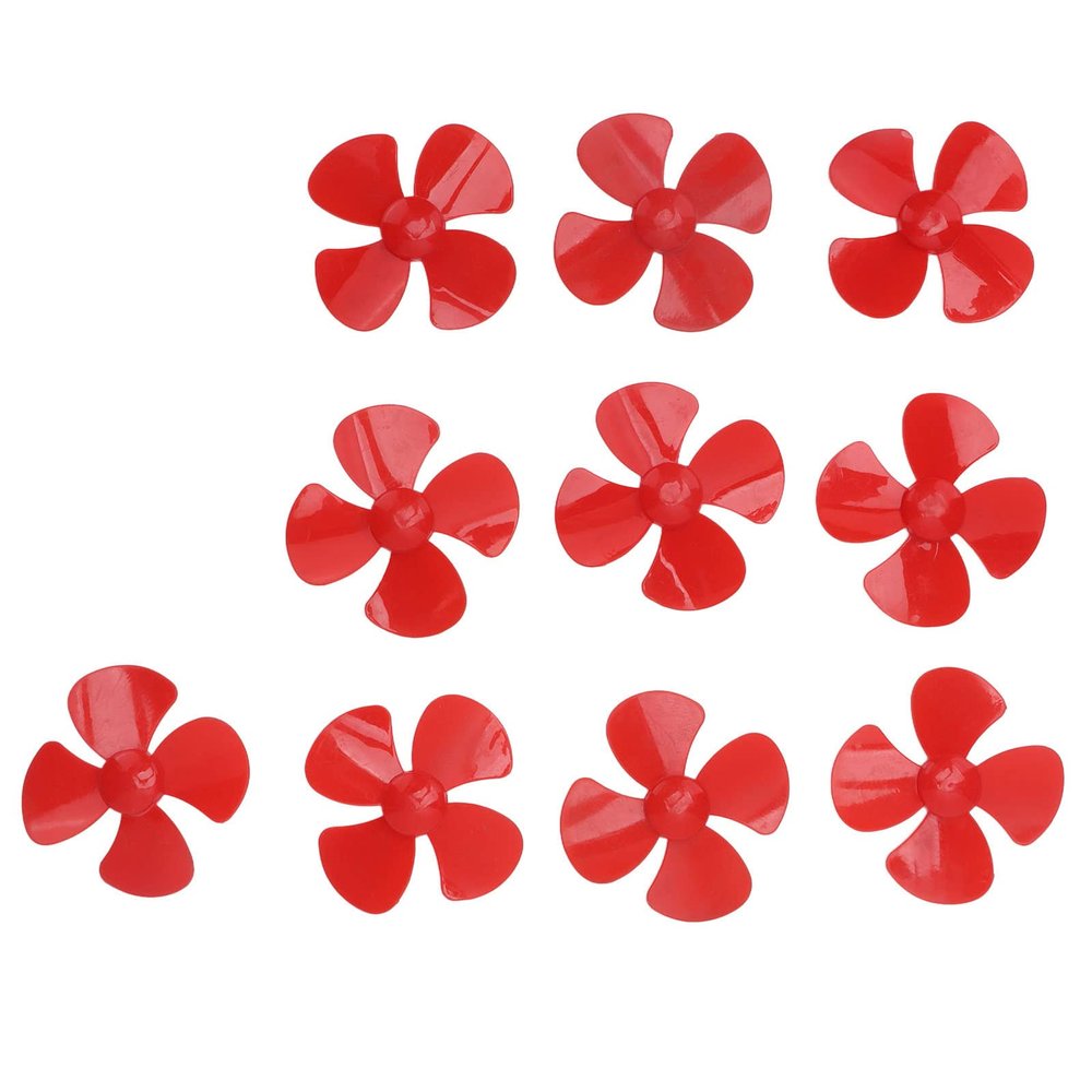 4 Blades Propeller, 10Pcs Rotating Accessories XR-149 Plastic Propellers 80mm Diameter Lightweight with 2mm Hole for DIY Toys for Craft(red)