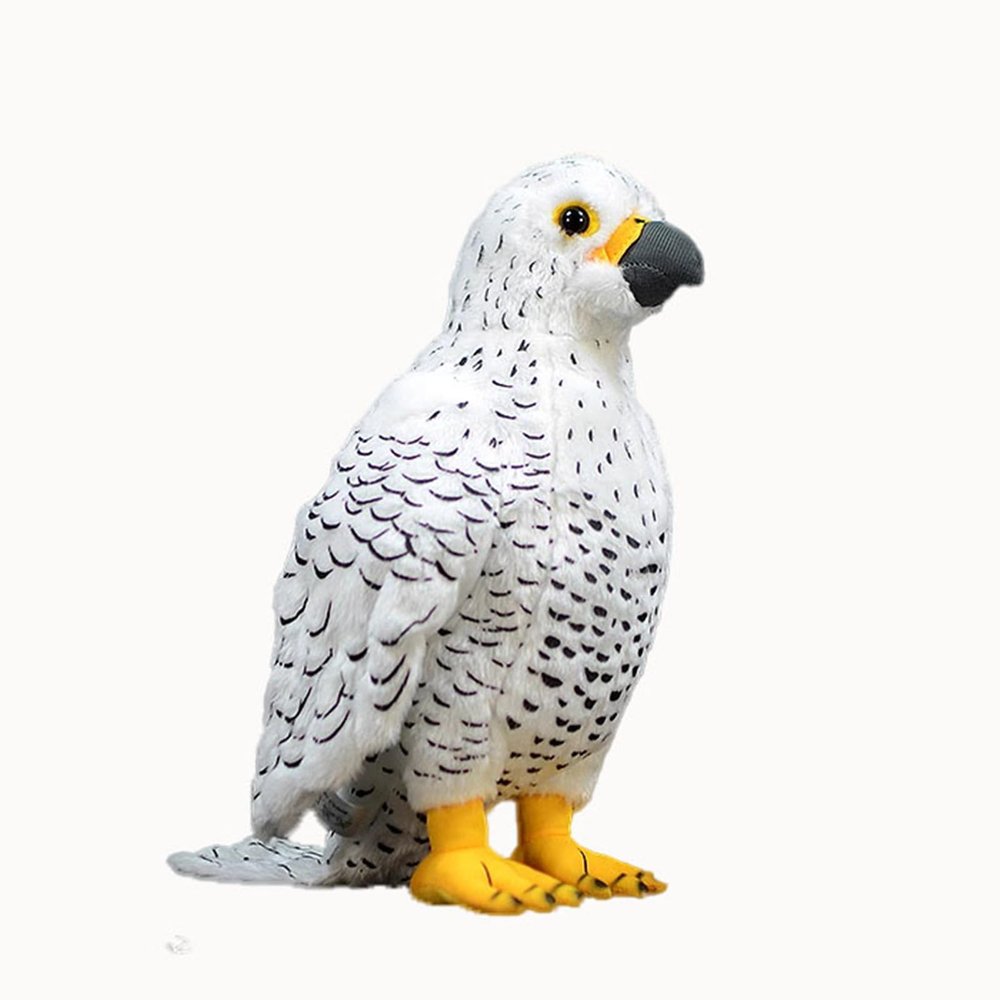 BABY FRANKIEZHOU Simulation White Gyrfalcon Bird Soft Stuffed Plush Toy|Super Falcons Dolls Cute Lifelike Model Gifts|Perfect for Science and Education|Funny Ornament Plush Gift Collection for Kids