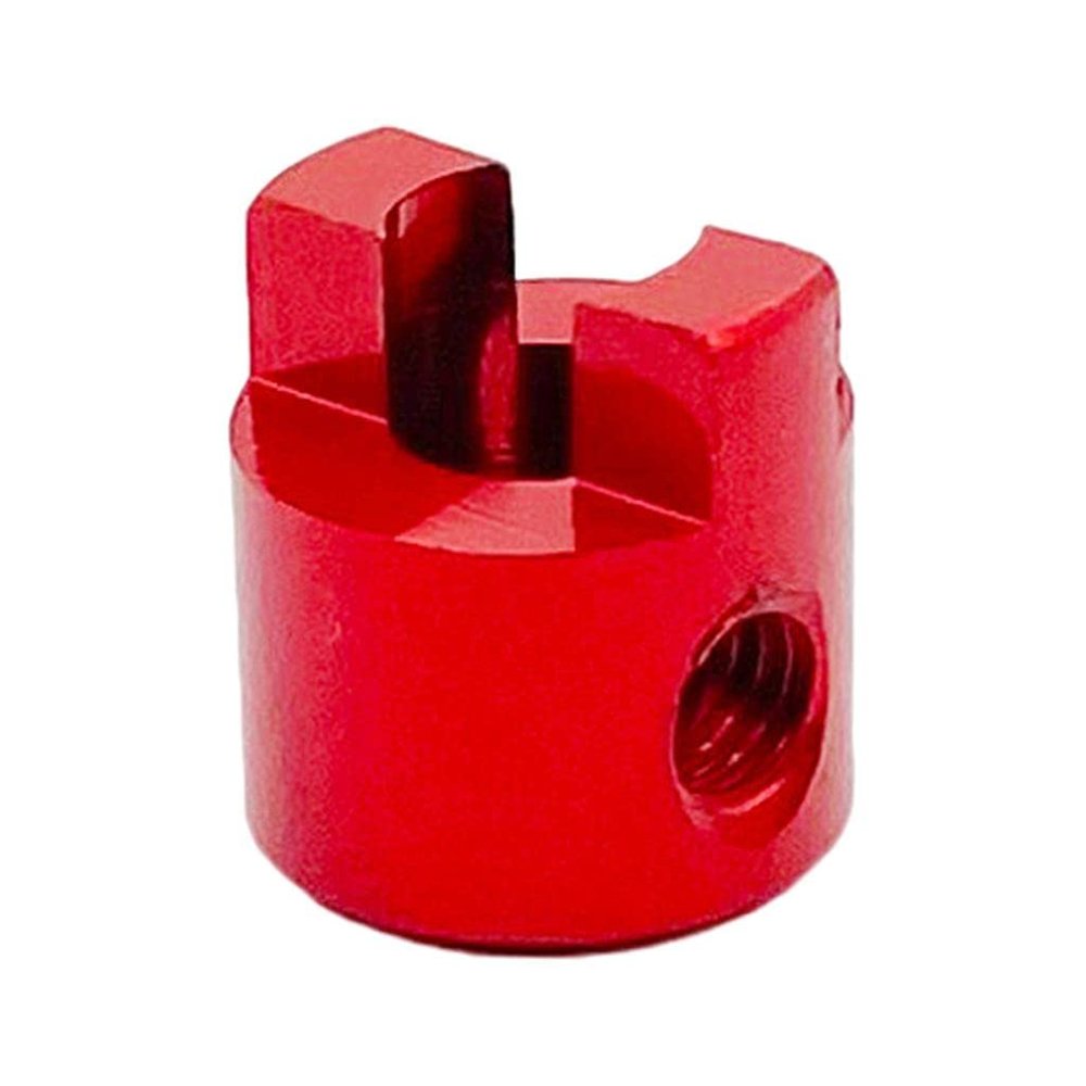 Almencla 1 Piece Metal RC Speedboat Dog Shaft, DIY Propeller Connector Model Boat Drive Paddle Fork for Accessories Model Electric Boat, 3mm red