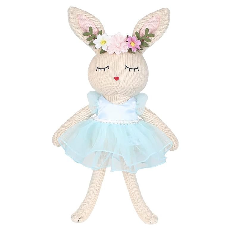 JUSTQUNSEEN Ballerina Doll Easter Stuffed Animal Bunny Plush Animal Doll, Plush Rabbit Toy Bunnys Stuffed Animals for Girls Easter Animals on Party Birthday Christmas