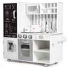 HONEY JOY Kids Kitchen Playset, Wooden Little Chef Pretend Play Kitchen Set w/Chalkboard & Water Dispenser, Stove, Storage Cabinet, Turning Knob, Play Kitchen for Toddlers, Gift for Boys Girls 3+ view 1