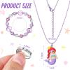 Sureio 12 PCS Girls Necklaces Bracelets and Rings Set with Unicorn Mermaid Rainbow Heart Shell Star Pendants Girls Jewelry Set Party Favors Friendship Pretend Dress Up Play Jewelry (Cute Style) view 2