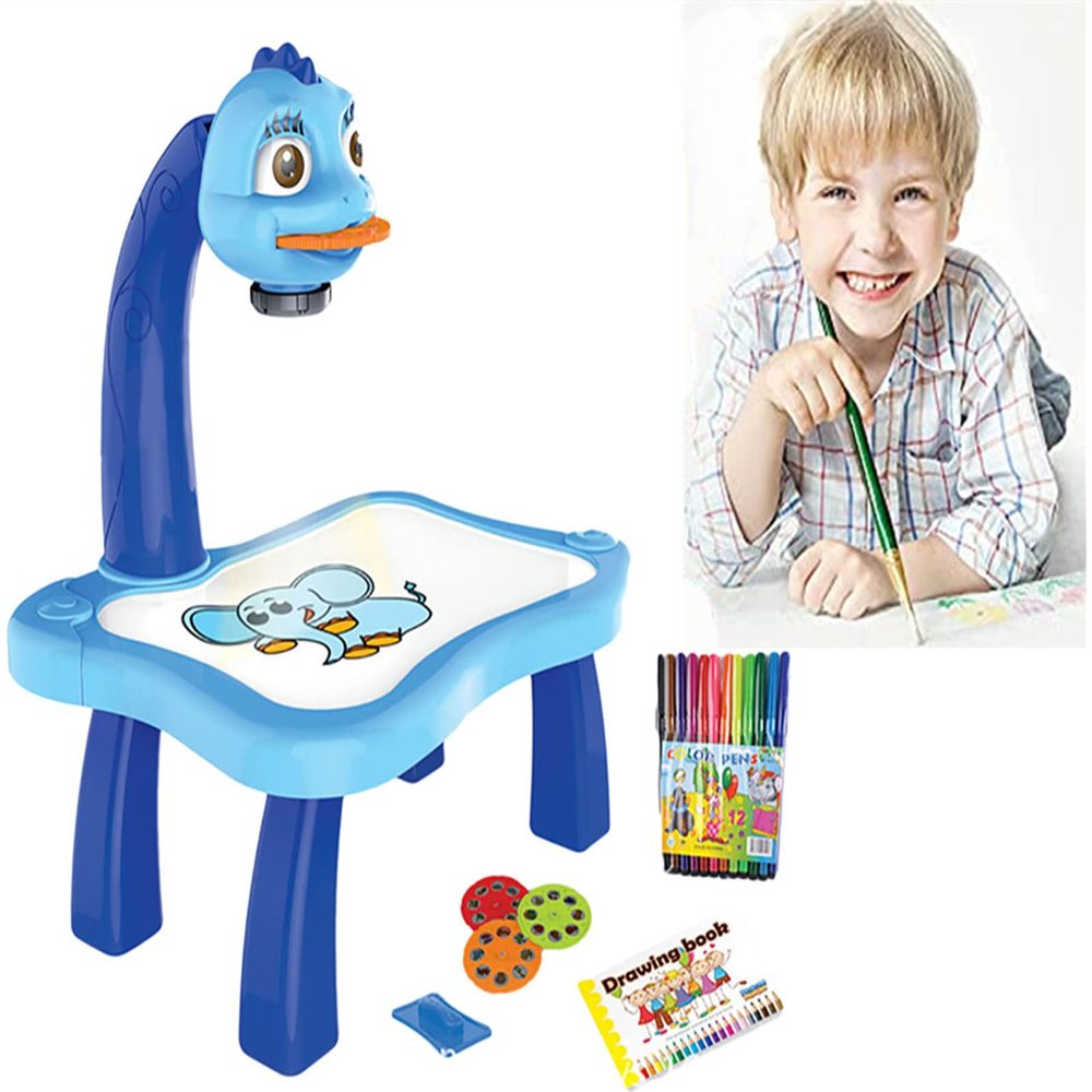 Owill-home Owill Drawing Projector Table for Kids, Trace and Draw Projector Toy, Child Learning Desk with Smart Projector, Learning Projection Painting Machine Drawing Playset for Boys Girls (#003)