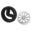 HIRCQOO 10-Spoke RC 12mm Hex Hub Wheel Rims & Rubber Tires Compatible with HSP Tamiya HPI Kyosho 1/10 On-Road Touring Car,WLtoys 1/14 144001 Traxxas 1/16 Slash RC 1/18 A959B Buggy (White) view 3