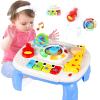 HQXBNBY Baby Toys 6-12 Months, Musical Learning Table Toys for 1 2 3 Year Old Boys Girls Early Education Activity Center Toys for 7 8 9 10 18 Months Kids Toddler Valentines'Day Birthday Gifts view 1