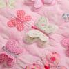 4 PCs Cotton Embroidery 3 D Butterfly Nursery Crib Bedding Set Baby Girl Pink Flower Butterfly Cot Bedding Set 1 Quilt 1 Fitted Sheet 1 Changing Pad Cover Sheet 1 Diaper Organizer view 3