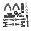 SUNGOOYUE RC Car Metal Accessories Set, RC Upper Lower Suspension Arm + Steering Cup + Hex Adapter Hex Adapter for D12 RC Car(Black) view 1