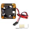 AllinRC 30mm RC Car Motor Cooling Fan Heatsink 28000RPM Brushless ESC Cooling Fan for RC Car Truck Buggy 1/8 1/10 540 550 Motors (Black-Gold) view 1