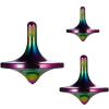 CHEETOP Stainless Steel Spinning Top, Premium Exquisite Perfect Balance Well Made Metal Desk EDC Little Fidget Toy, Spin Long Time Over 6 Minutes, Great Value (Iridescent, 3PCS Large + Medium + Small) view 1