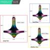 CHEETOP Stainless Steel Spinning Top, Premium Exquisite Perfect Balance Well Made Metal Desk EDC Little Fidget Toy, Spin Long Time Over 6 Minutes, Great Value (Iridescent, 3PCS Large + Medium + Small) view 2