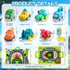 ALASOU 8 PCS Baby Cranes Car Toys for 1 Year Old Boy with Playmat/Storage Bag|1st Birthday Gift for Toddler Toys 1-2|Baby Toys 1 Year Old Boy Gifts for Infant 12 18 Months view 2