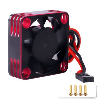 Hobbyfire 30mm RC Motor Cooling Fan Heatsink ESC Cooling Fan High Speed Brushless for RC Car 1/8 1/10 1/12 Scale 540 550 Brushless Motor (Black & Red)