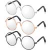 3 Pairs Doll Glasses Metal Wire Rim Clear Lens Eyewear Fabric Doll Dress Up Eyeglasses Mini Dolls Costume Accessories for 8 Inch Doll and Other Item Plush(3.74 Inch, Fits for 18 Inch Doll and Dog) view 1
