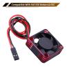 FriHobby 3650 Motor Cooling Fan 30mm RC Motor Heatsink 28000RPM ESC Cooling Fan for RC Car 1/8 1/10 1/12 Scale 540 550 Brushless Motor (Red-Black) view 2