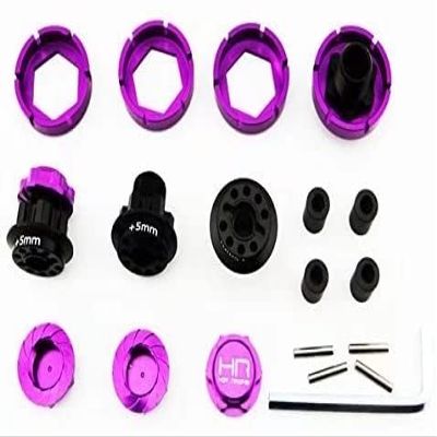 for HPI Savage Flux X XL 21 25 SS 4.617mm Hex Wheel Conversion with 5mm Extensions Right-Hand Threaded M5 Purple