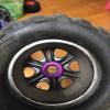 for HPI Savage Flux X XL 21 25 SS 4.617mm Hex Wheel Conversion with 5mm Extensions Right-Hand Threaded M5 Purple view 2