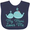 inktastic My Mimi Loves Me Baby Bib Navy Blue 237c8 view 1