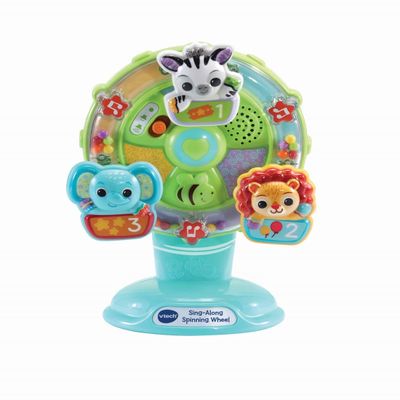 VTech Baby Sing Along Spinning Wheel, Baby Sensory Toy with Colours, Objects and Animals, Spinning Wheel Toy with Suction Cup, 6 Months +, English Version