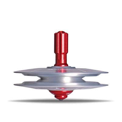 UFO Tops - Height 611 | Metal Spinning Top | Inspired by The 1986 Soviet Union UFO Incident | Cosmic Silver Aluminum UFO Body and Fireball Red Power Core