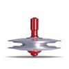 UFO Tops - Height 611 | Metal Spinning Top | Inspired by The 1986 Soviet Union UFO Incident | Cosmic Silver Aluminum UFO Body and Fireball Red Power Core view 1