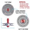 UFO Tops - Height 611 | Metal Spinning Top | Inspired by The 1986 Soviet Union UFO Incident | Cosmic Silver Aluminum UFO Body and Fireball Red Power Core view 3