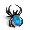 100 Bulk Halloween Spider Rings With Gems Assortment - Black Rings with Assorted Gems for Creepy Crawly Party Favors, Treats, and Cupcake Toppers view 3
