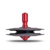 Plexity Labs UFO Tops - Height 611 - Metal Spinning Top - Inspired by The 1986 Soviet Union UFO Incident - Black Titanium UFO Body and Fireball Red Power Core view 1