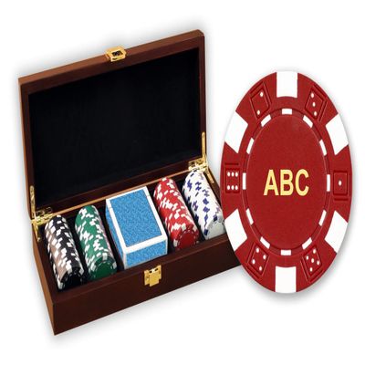 DA VINCI 100 Custom Poker Chips with Wooden case and Cards - 11.5 gram Chips Monogrammed