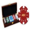 DA VINCI 100 Custom Poker Chips with Wooden case and Cards - 11.5 gram Chips Monogrammed view 1