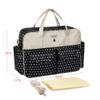 Alipher Diaper Tote Bags Waterproof Diapers Bag Fashion Nappy Bag Portable Diaper Handbag Large Travel Baby Bag For Mom And Dad (B) view 2