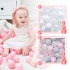 GOGOSO 100 pcs 2.16 inch pear White Ball Pit Balls with 100 pcs 2.16 inch Pink White Gary Clear view 1