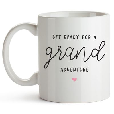 YouNique Designs Pregnancy Announcement Mug for Grandparents, 11 Ounces, Grandparents Baby Announcement, First Time Grandma Coffee Mug, Promoted to Grandma and Grandpa, Pregnancy Reveal (White)