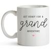 YouNique Designs Pregnancy Announcement Mug for Grandparents, 11 Ounces, Grandparents Baby Announcement, First Time Grandma Coffee Mug, Promoted to Grandma and Grandpa, Pregnancy Reveal (White) view 1