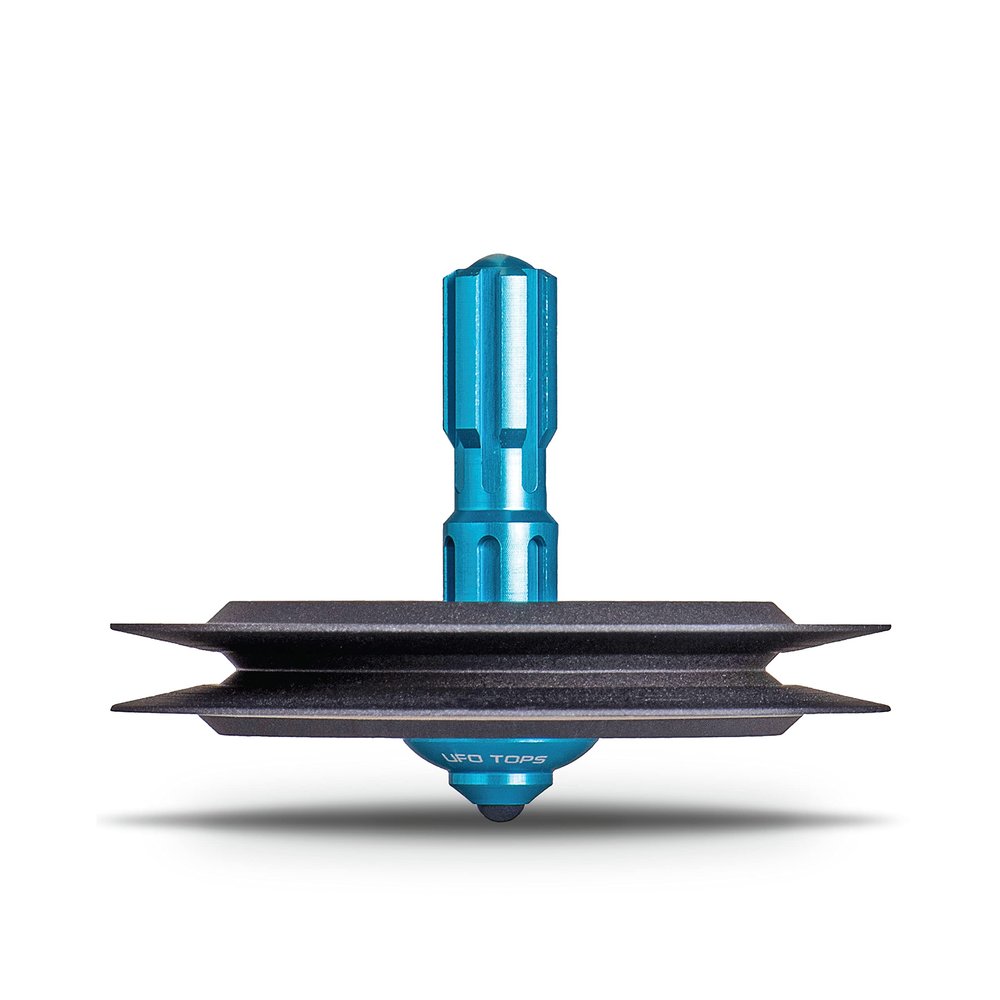 Plexity Labs UFO Tops - Lubbock Lights - Metal Spinning Top (Black Titanium.)