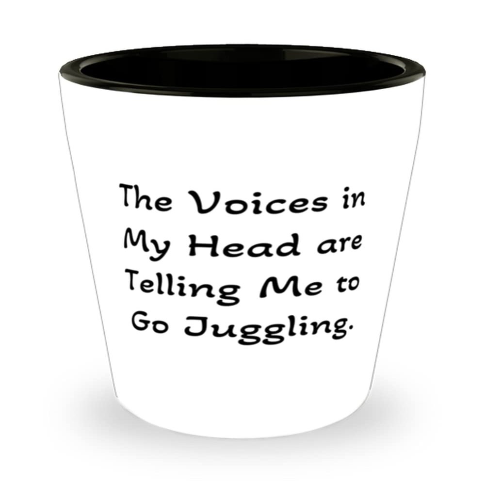 Beautiful Juggling Gifts, The Voices in My Head are Telling Me to Go Juggling, Epic Holiday Shot Glass From Men Women