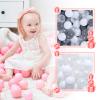 GOGOSO 100pcs 2.16inch Gary White Clear with 100 pcs 2.16 inch pear White Ball Pit Balls view 1